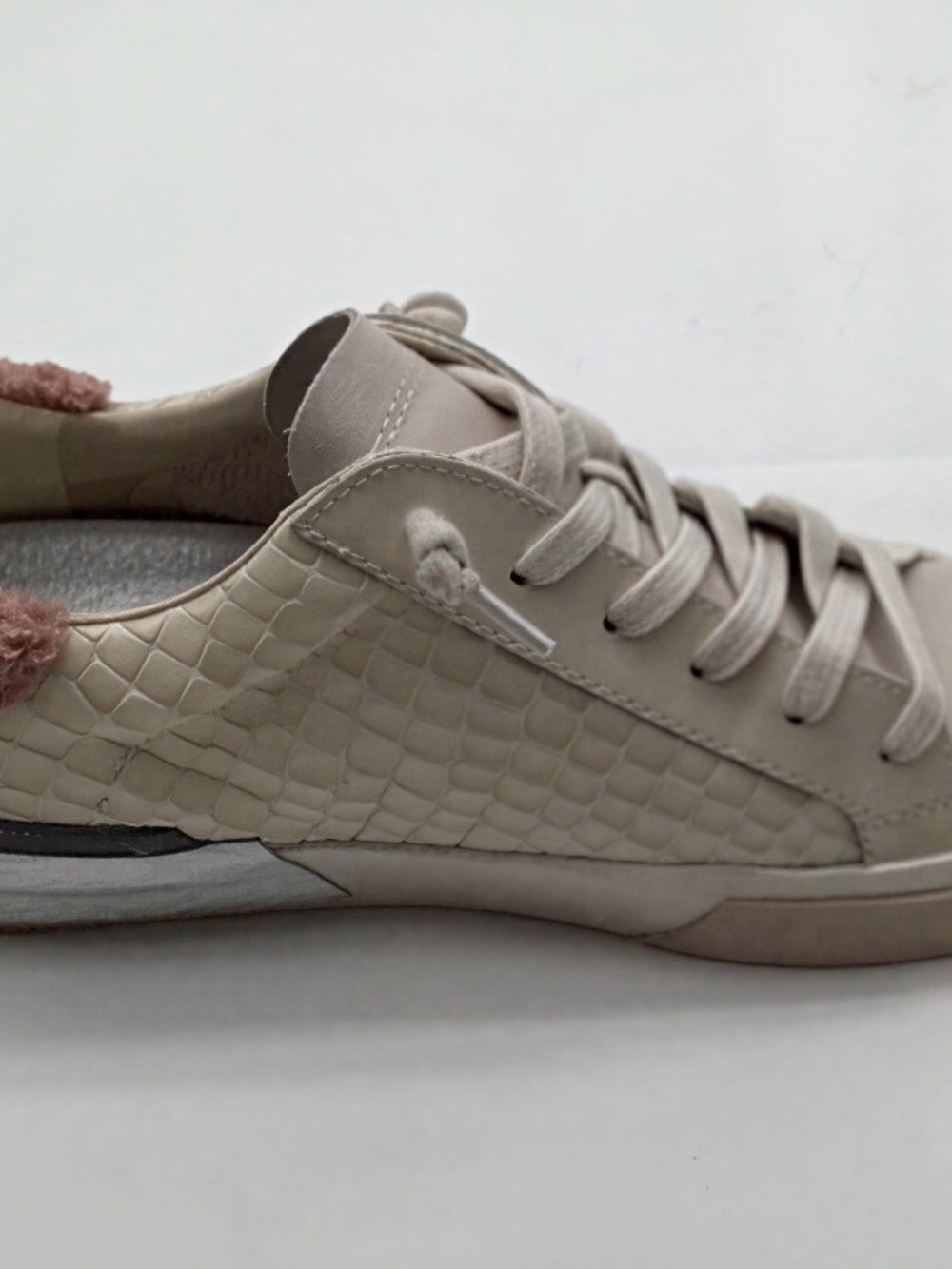 Anthropologie Dolce Vita Zita Croc Embossed Plush Shearling Sneakers